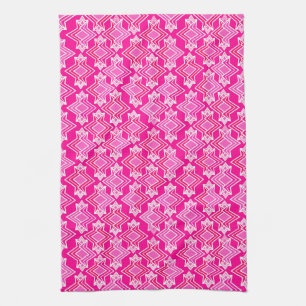 Paño De Cocina Patrón de fondo Art Deco, rosa fucsia