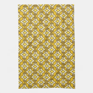 Paño De Cocina Patrón de fondo de escritorio Art Deco, oro de mos