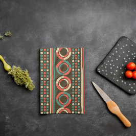 Paño De Cocina Patrón de formas geométricas de color de cosecha