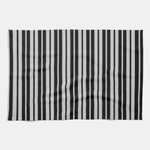 Paño De Cocina Patrón de franjas verticales grises y negras