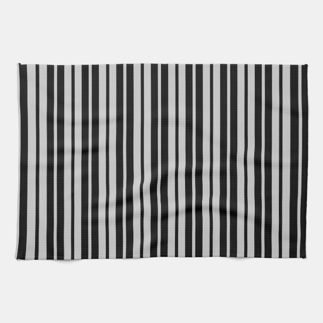 Paño De Cocina Patrón de franjas verticales grises y negras (Horizontal)