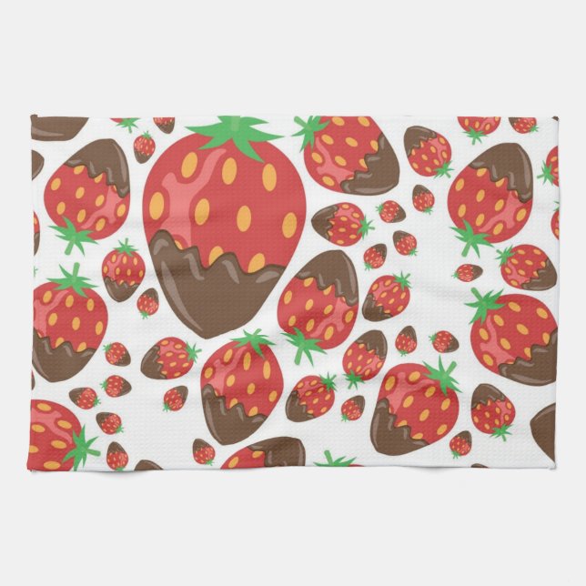 Paño De Cocina Patrón de fresa (Horizontal)