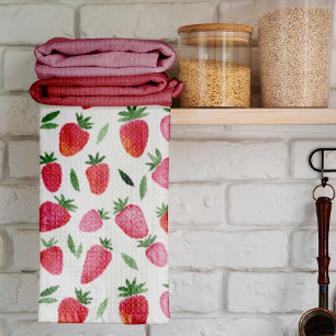 Paño De Cocina Patrón de fresas cutáneas de acuarela
