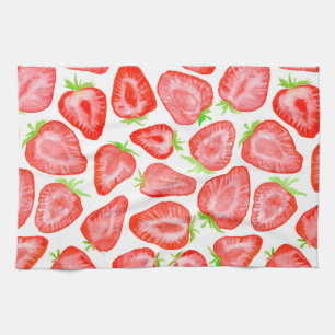 Paño De Cocina Patrón de fresas de color agua