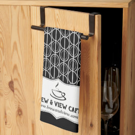 Paño De Cocina Patrón de frijol café personalizado negocios blanc