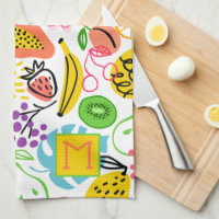 Patrón de fruta pintado a mano
