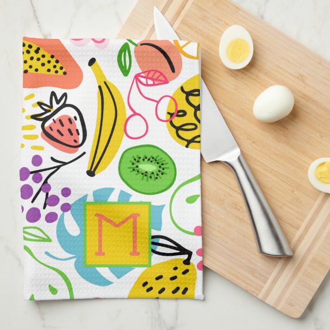 Paño De Cocina Patrón de fruta pintado a mano (Doblado Cuarto)