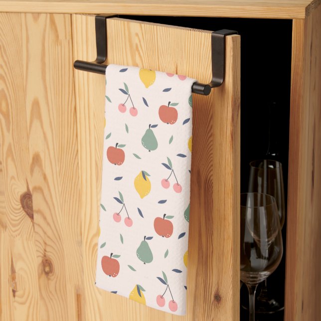Paño De Cocina Patrón de frutas de corte (Pliegue de tercios)