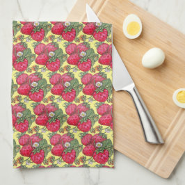 Paño De Cocina Patrón de frutas de fresa de color rojo y amarillo
