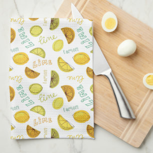 Paño De Cocina Patrón de frutas de Lemon y Lime Zesty