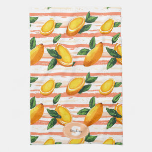 Paño De Cocina Patrón de frutas de mango con hojas verdes
