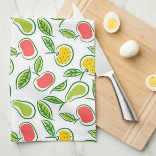 Paño De Cocina Patrón de frutas de manzanas y pieñas