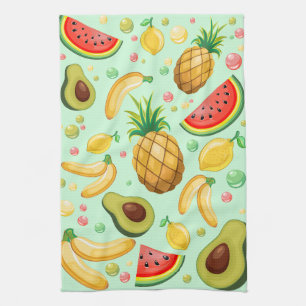 Paño De Cocina Patrón de frutas de verano fresco