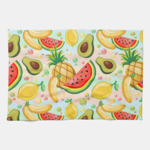 Paño De Cocina Patrón de frutas de verano fresco