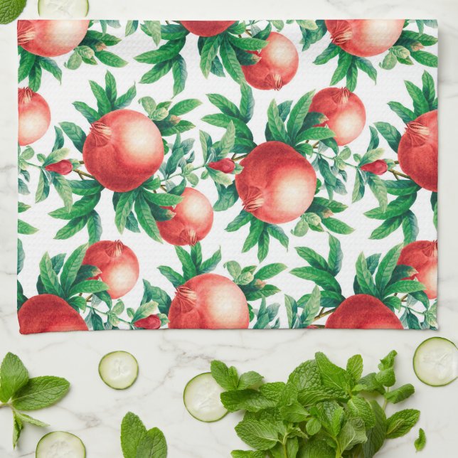 Paño De Cocina Patrón de frutas granadas (Doblado)