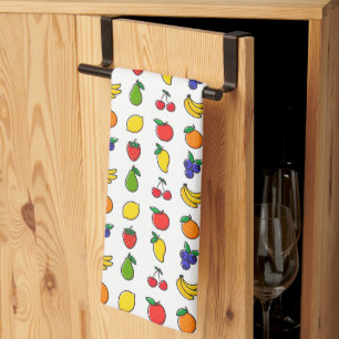 Paño De Cocina Patrón de Frutas Mezcladas Coloridas