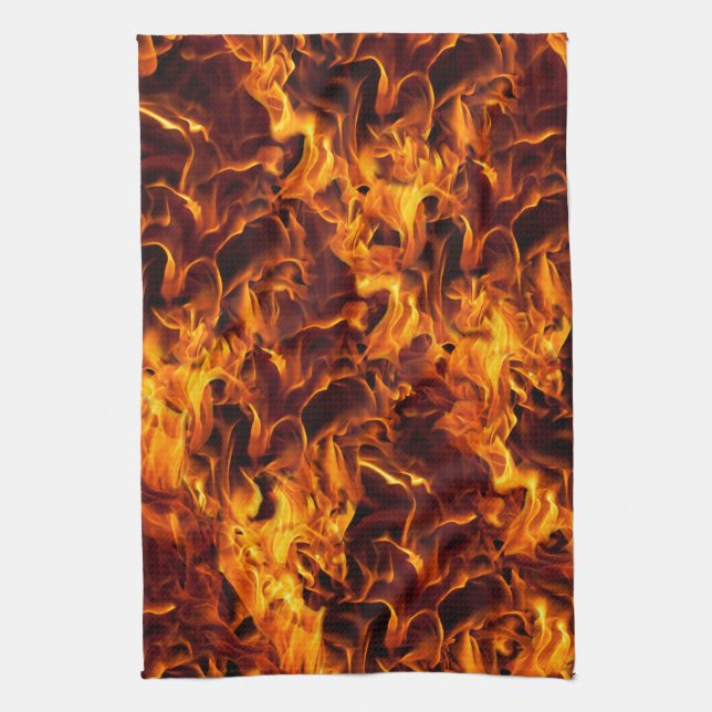 Paño De Cocina Patrón de fuego y llama (Vertical)