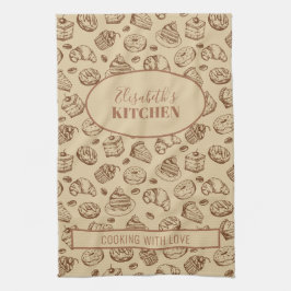 Paño De Cocina Patrón de galletas antiguas nombre personalizado c