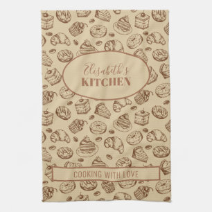 Paño De Cocina Patrón de galletas antiguas nombre personalizado c