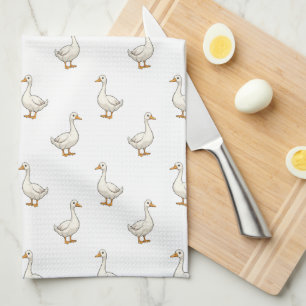 Paño De Cocina Patrón de ganso blanco lindo