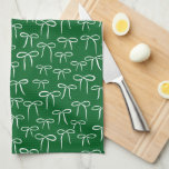 Paño De Cocina Patrón de garrapatas simples de color verde y blan<br><div class="desc">Un lindo y festivo patrón de doodles blancos dibujados a mano decora esta toalla de cocina de tejido de mimbre verde, absorbente y funcional, dándole al corazón de tu casa un toque de felicidad femenina. Este motivo de tendencia está por todas partes, no te pierdas de agregarlo a tu vida....</div>