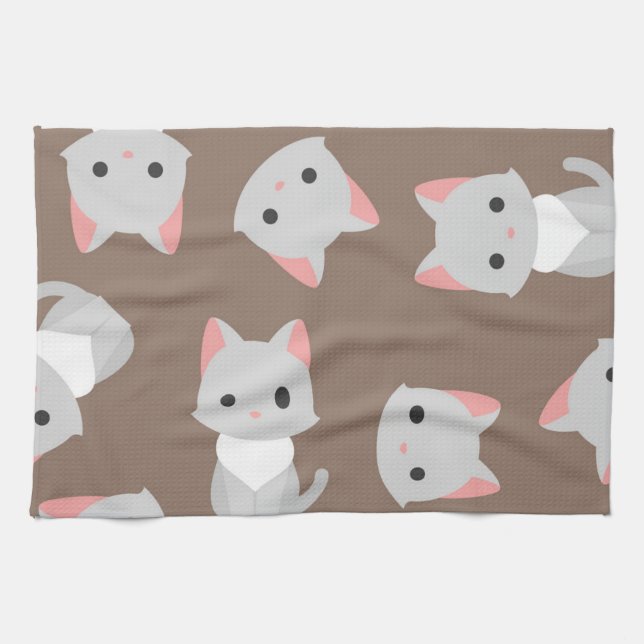 Paño De Cocina Patrón de gato (Horizontal)
