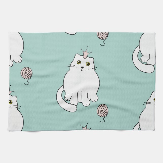 Paño De Cocina Patrón de gato (Horizontal)