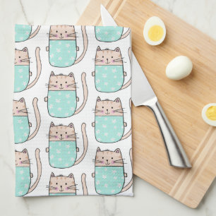 Paño De Cocina Patrón de gato divertido