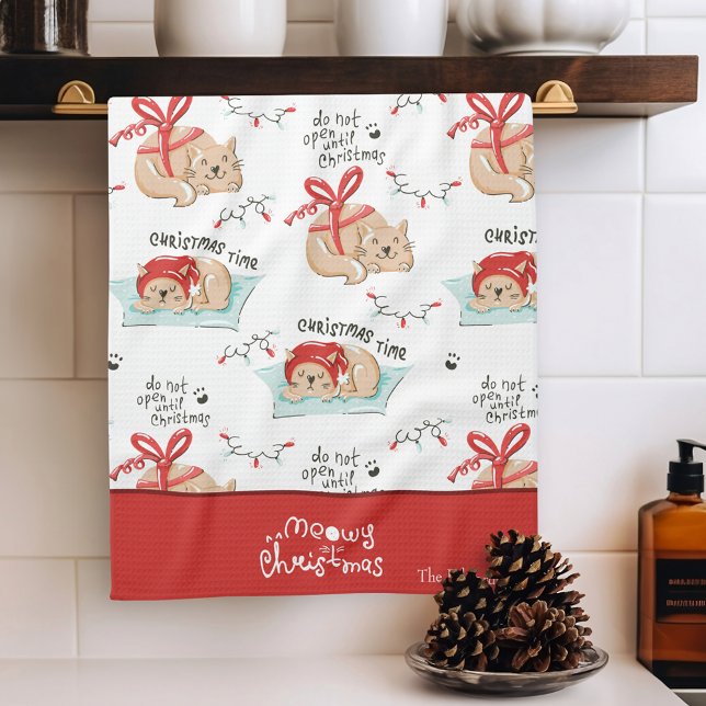 Paño De Cocina Patrón de gato gatito kitty Meowy Navidades (Subido por el creador)