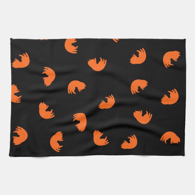 Paño De Cocina Patrón de gato naranja (Horizontal)