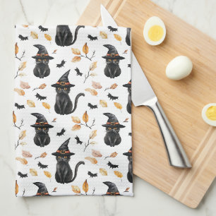 Paño De Cocina Patrón de gato negro de Halloween - Gato picante