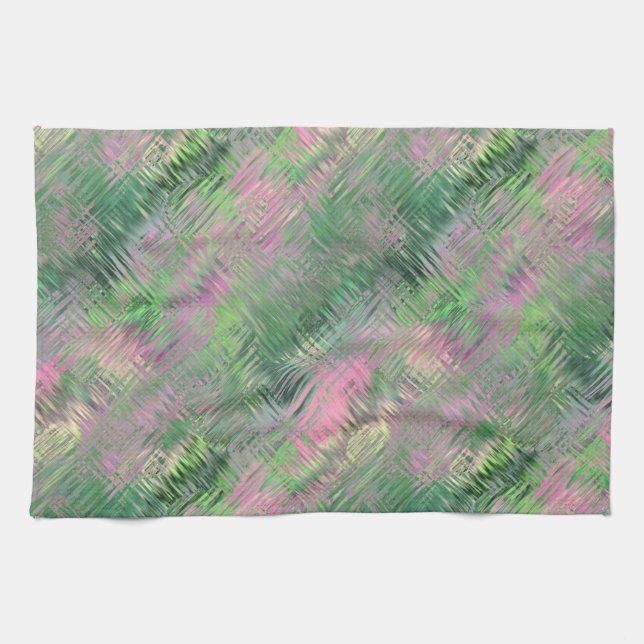 Paño De Cocina Patrón de Gel de cristal verde de Jade (Horizontal)