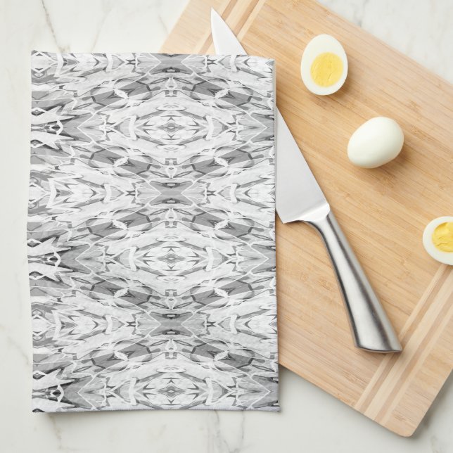 Paño De Cocina Patrón de geometría abstracta gris claro (Doblado Cuarto)