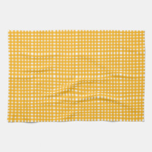 Paño De Cocina Patrón de Gingham blanco amarillo