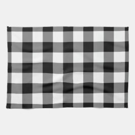 Paño De Cocina Patrón de Gingham blanco y negro