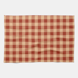 Paño De Cocina Patrón de Gingham controlado de Brown