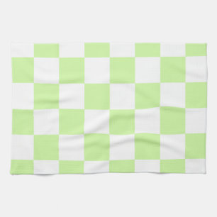 Paño De Cocina Patrón de Gingham de Pastel Verde