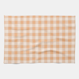 Paño De Cocina Patrón de Gingham de Peach White Checkered