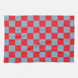 Paño De Cocina Patrón de Gingham de Red Blue Checkered