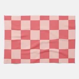 Paño De Cocina Patrón de Gingham de Red Checkered Rosa