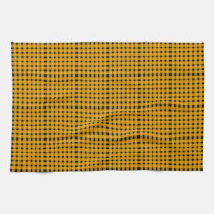 Paño De Cocina Patrón de Gingham negro amarillo