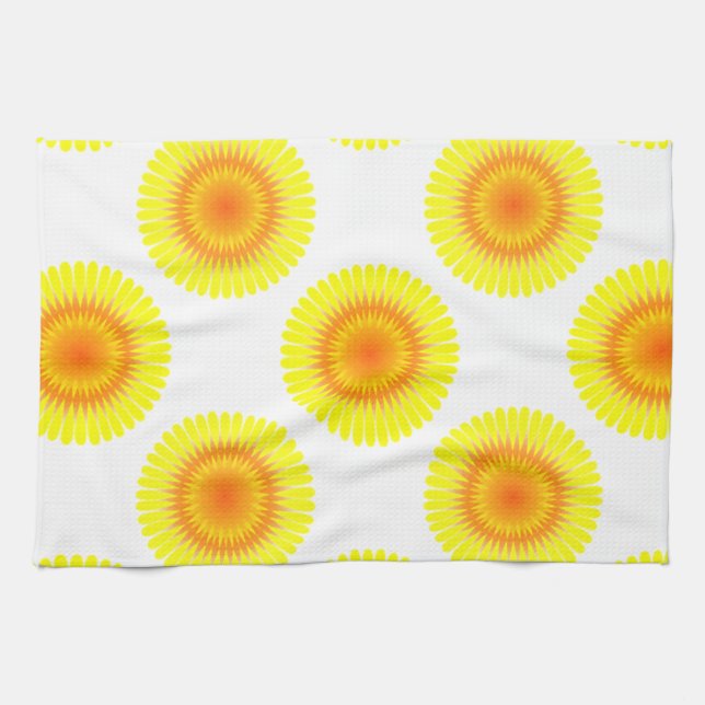Paño De Cocina Patrón de girasol personalizado (Horizontal)