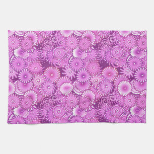 Paño De Cocina Patrón de giro fractal, tonos ciruela y violeta