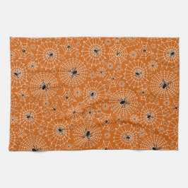 Paño De Cocina Patrón de Halloween | Arañas en Spiderwebs