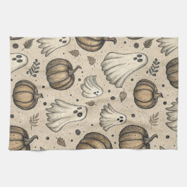 Paño De Cocina Patrón de Halloween de fantasías y calabazas (2)