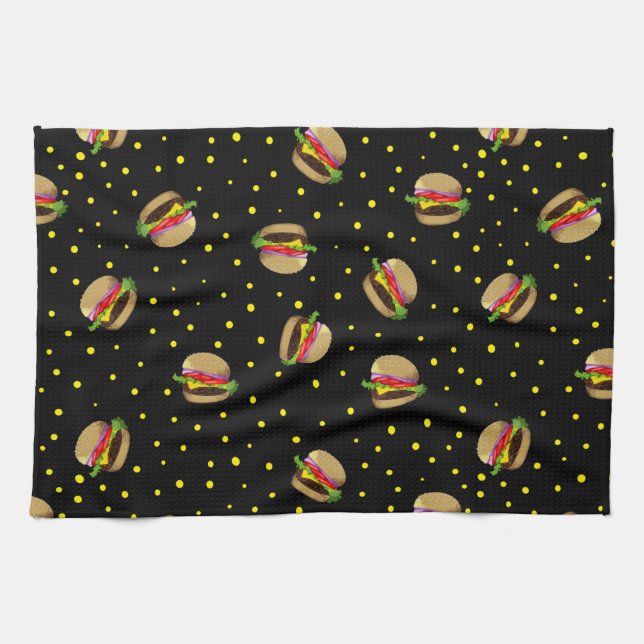 Paño De Cocina patrón de hamburguesa (Horizontal)