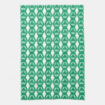 Patrón de hexágono blanco verde trébol