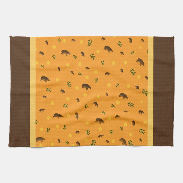 Paño De Cocina Patrón de hipopótamo (Horizontal)