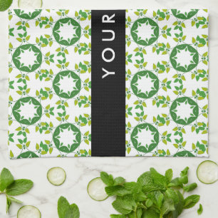 Paño De Cocina Patrón de Hoja, Hojas Verdes, Tu Nombre