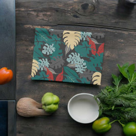 Paño De Cocina Patrón de hojas tropicales